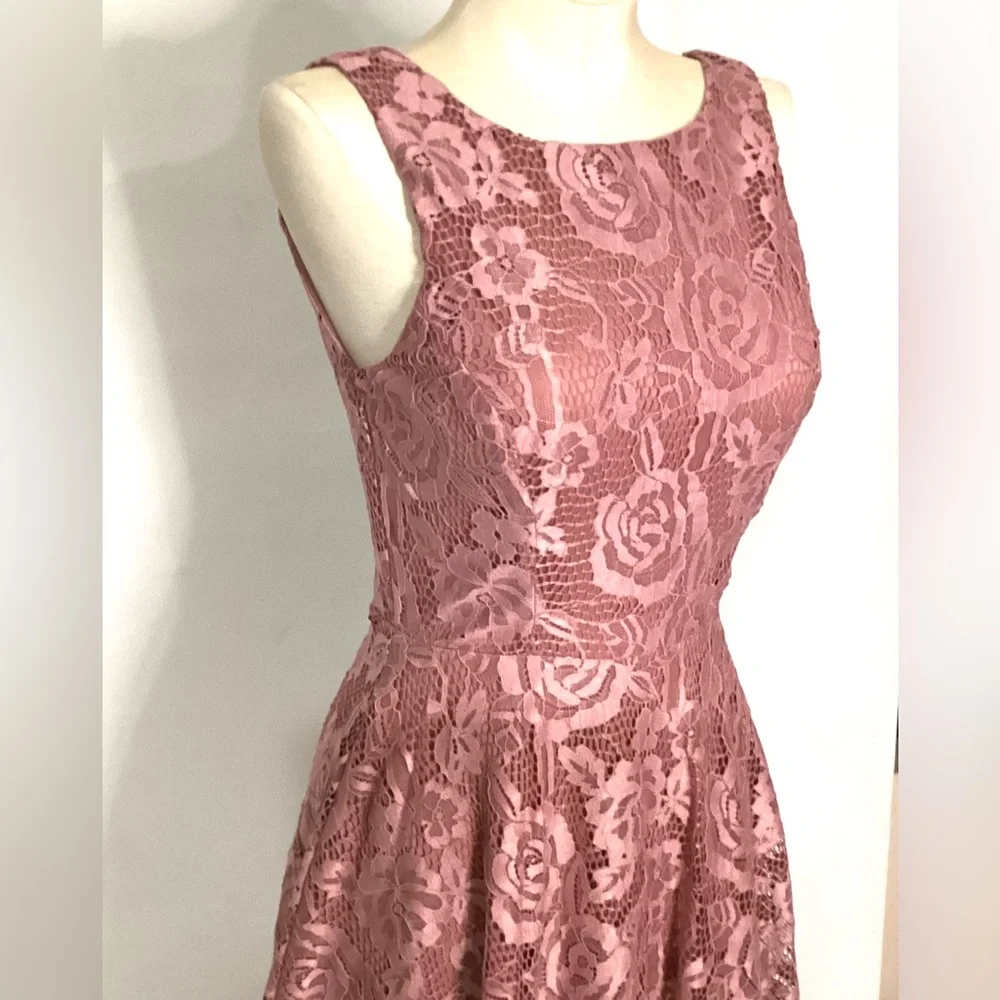 Speechless Floral Lace Midi Dress - Rose Pink Size XS - Picture 3 of 10